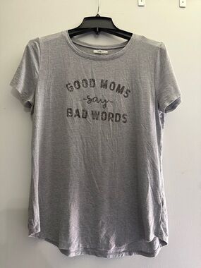 Maurices Gray Graphic Tee with 'Good Moms Say Bad Words'